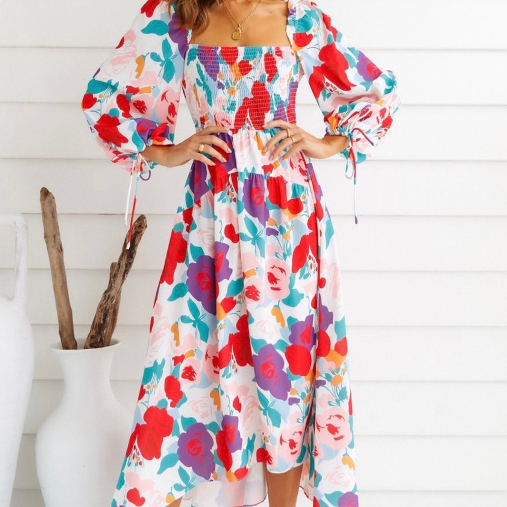 Hello Molly Pretty Colorful MIDI Dress NWT! SMALL